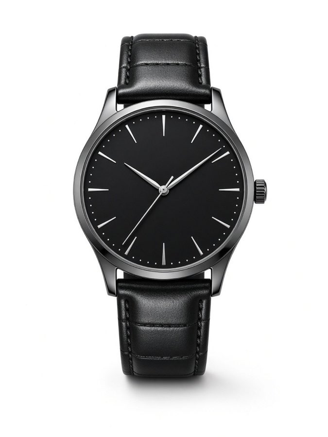 Noir Leather Dress Watch